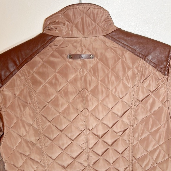Ralph Lauren Quilted Jacket Faux Leather - Picture 10 of 11